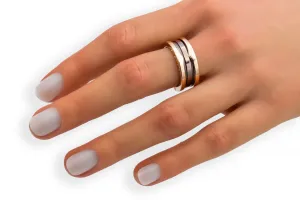 Bulgari B Zero 1 Ring Ceramic 18ct Rose Gold Size 54