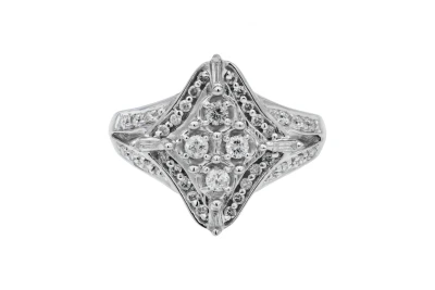 14ct White Gold Split Shank Design Diamond Ring 0.75ct 5.8g