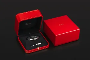 Cartier LOVE Bracelet Classic Model 4 Diamond White Gold Size 16