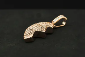 9ct Rose Gold Left Side Heart Diamond Pendant 1.10ct