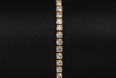 18ct Yellow Gold Diamond Tennis Bracelet 3.25ct