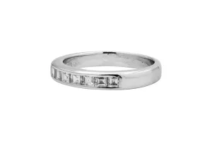 Platinum Eternity Step Cut Diamond Ring 0.35ct 4.9g