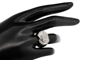 9ct White Gold Diamond Mens Ring 0.98ct