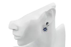 18ct White Gold, Sapphire & Diamond Flower Jewellery Set
