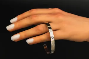 Cartier LOVE Bracelet Open 1 Diamond 18ct White Gold Size 16