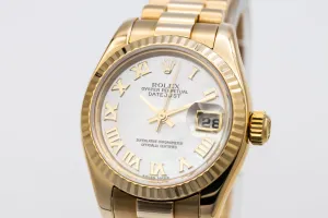 Rolex Lady DateJust 26mm 18ct Yellow Gold Presidential 179178 2001