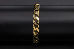 9ct Yellow Gold Flat Curb Link Bracelet 30.6g