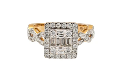 18ct Rose Gold Invisible Set Diamond Ring 1.08ct