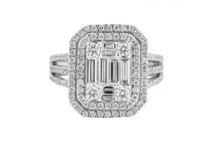 18ct White Gold Diamond Engagement Ring 1.45ct 8.8g