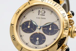 Cartier Pasha de Cartier Chronograph 38mm Dark Blue Leather W3003551/0960 1996