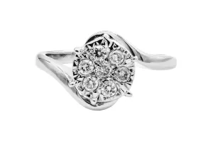 18ct White Gold Diamond Engagement Ring 0.22ct