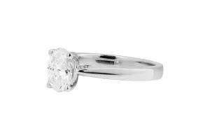 18ct White Gold Oval Diamond Engagement Ring 0.71ct GIA Certified