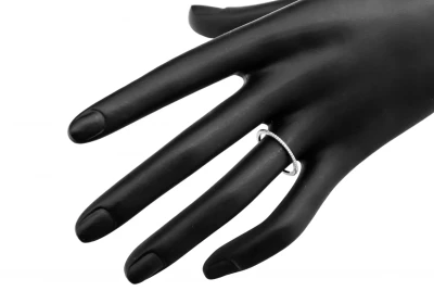 Brilliant Cut Diamond Engagement Ring with Pave Band in White Gold