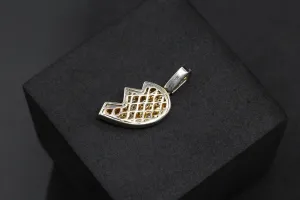 9ct Yellow Gold Half A Heart Diamond Pendant 1.10ct
