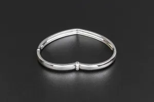 1997 Vintage Piaget 18ct White Gold Diamond Heart Bangle Bracelet 22.6g P0012270