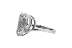 9ct White Gold Heart Shaped Diamond Ring 0.25ct
