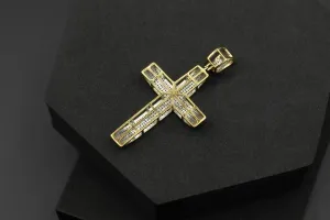 9ct Yellow Gold Diamond Cross Pendant
