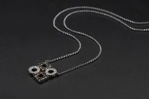 18ct White Gold Necklace With A Cognac And White Diamond Pendant 0.80ct