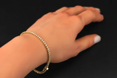 18ct Yellow Gold Diamond Tennis Bracelet 3.25ct