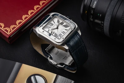 Cartier Santos 100 41mm Black Leather W20073X8 2012
