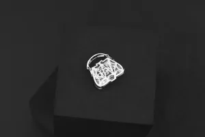 18ct White Gold Diamond Handbag Pendant 4.1g
