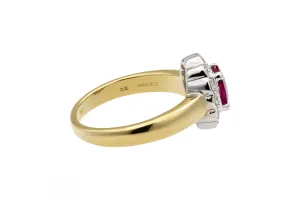 18ct Yellow Gold Diamond & Ruby Ring 5.4g