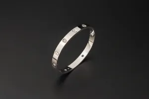 Cartier LOVE Bracelet Classic Model 4 Diamond White Gold Size 16
