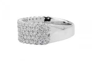 18ct White Gold Diamond Half Eternity Mens Ring 1.90ct