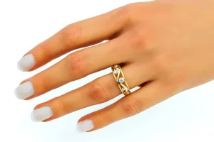 9ct Yellow Cubic Zirconia Ring 2.9g