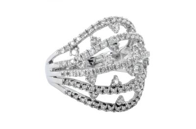 Open Cage Diamond Statement Ring in 18ct White Gold | The Diamond Box