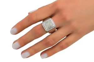 9ct White Gold Diamond Mens Ring 1ct 13.3g