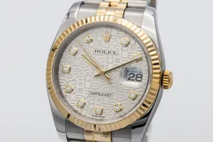 Rolex DateJust 36mm Steel & 18ct Yellow Gold Jubilee 116233 2008