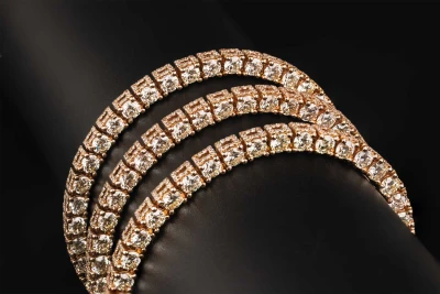 14ct Rose Gold Diamond Tennis Necklace 37.14ct 66.5g