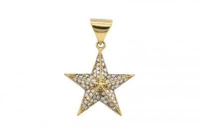 14ct Yellow Gold Diamond Star Pendant