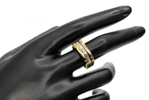 9ct Yellow Gold Cubic Zirconia Two-Tone Band Ring