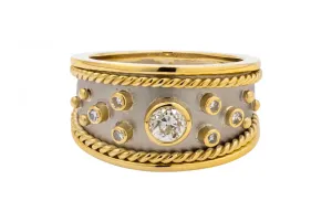 18ct White & Yellow Gold Diamond Ladies Ring 0.50ct