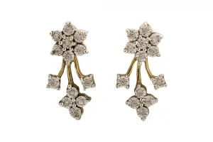 9ct Yellow Gold Diamond Flower Stud Earrings 0.25ct
