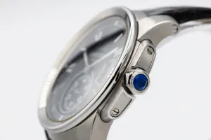 Cartier Calibre De Cartier 42mm Black Leather W7100014/3299 Circa 2011