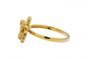 18ct Yellow Gold Diamond Flower Ring 0.32cts 2.5g