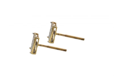 9ct Yellow Gold Square Diamond Cluster Stud Earrings 0.10ct