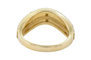 9ct Yellow Gold CZ Multi-Row Dress Ring 3.9g