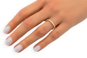 18ct Rose Gold Baguette & Round Diamond Wedding Band 0.66ct