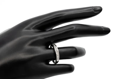 14ct White Gold Channel Set Princess Cut Eternity Wedding Band 0.65ct