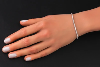 14ct White Gold Diamond Tennis Bracelet 1.88ct