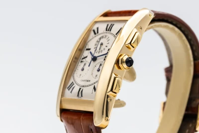 Cartier Tank Américaine Chronograph 26mmx45mm Brown Leather W2609356/1730 2007
