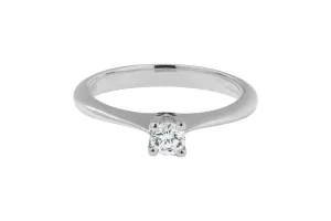 Petite Solitaire Diamond Ring in 18ct White Gold 0.19ct