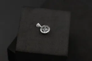 14ct White Gold Diamond And Sapphire Pendant 0.16ct