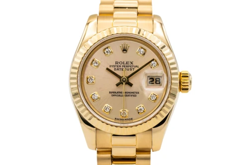 Rolex Lady DateJust 26mm 18ct Yellow Gold Presidential 179178 2005
