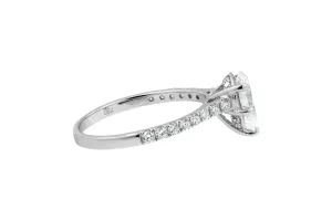 18ct White Gold Lab Diamond Pear Shape Hidden Halo Engagement Ring 1.01ct IGI Certified