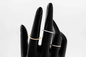 9ct White, Rose And Yellow Gold Diamond Stacker Rings 0.60ct